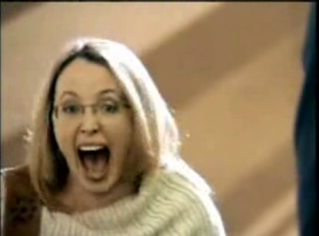 funny commercial with two people stuck on an escalator