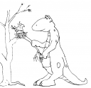 surprise visitor, engineering notebook sketch by Eric Holsinger