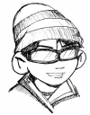 winter glasses, engineering notebook sketch by Eric Holsinger