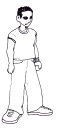young man, engineering notebook sketch by Eric Holsinger