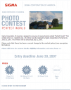 Sigma Corporation of America Perfect World Competition Email Announcement 1